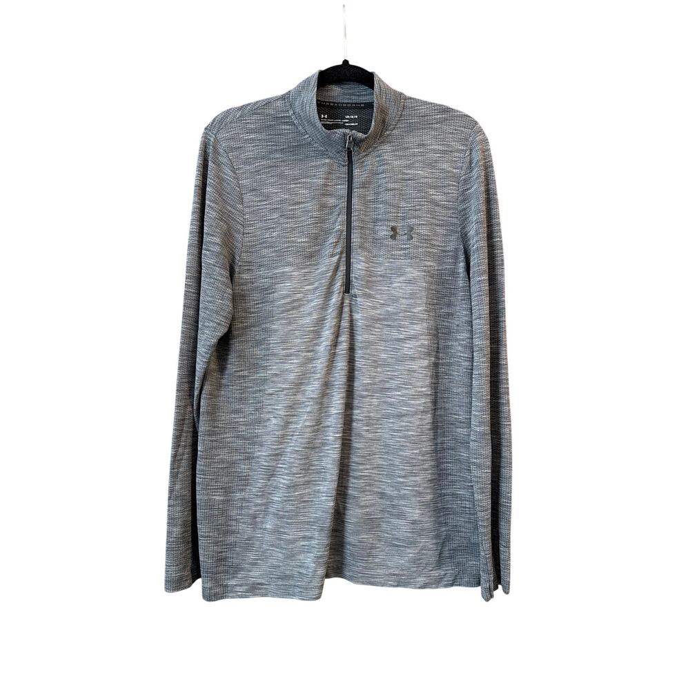 Under Armour UA Men's Gray Fitted 1/4 Zip Pullover LS Active Top Size Large LG
